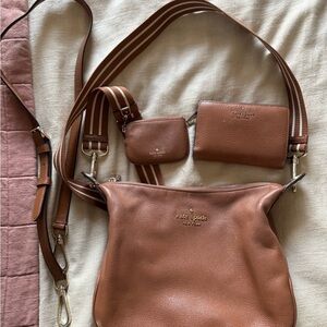 Kate Spade Brown Leather Women's Bag Set